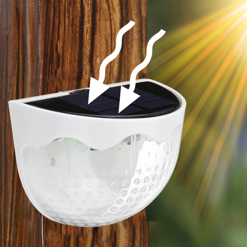 6 LED Solar Power Light Waterproof Warm Light Auto Light Control Outdoor Yard Garden Lawn Wall Lamp