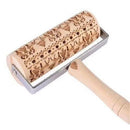 Push-Style Christmas Printed Embossing Rolling Pin Cookie Dough Stick Tool Baking Noodle Cake Engraved Roller