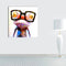 Miico Hand Painted Oil Paintings Animal Modern Art Happy Frog With Glasses On Canvas Wall Art For Home Decoration 20x20cm