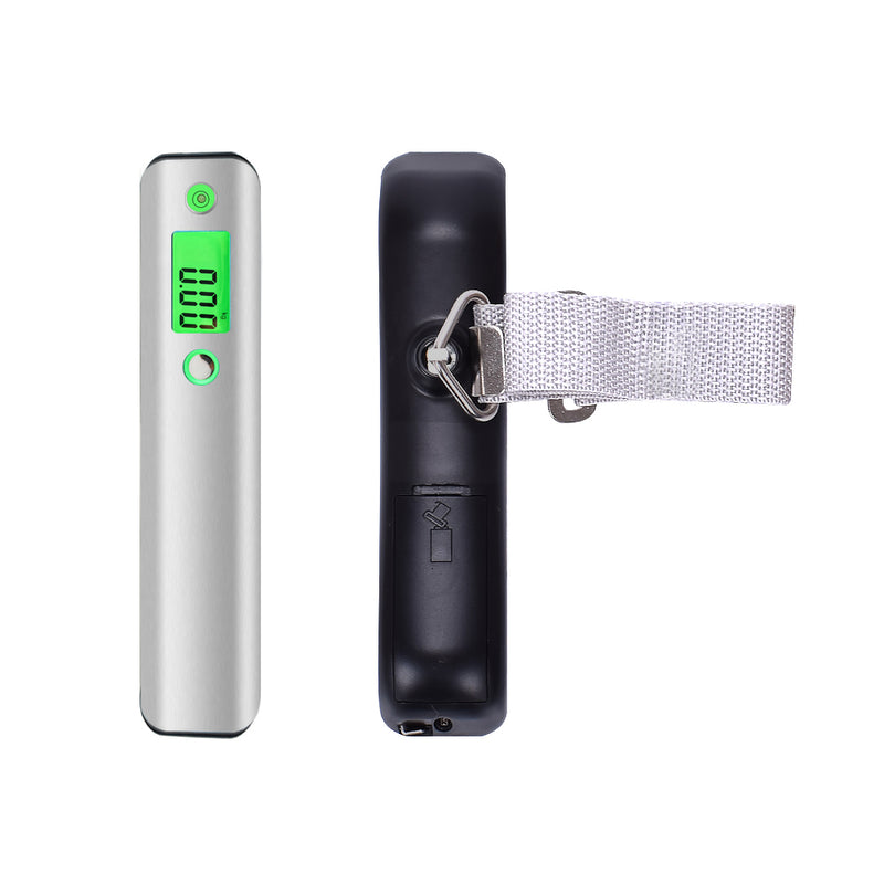 50kg/110Lbs LCD Display Luggage Scale  Stainless Steel Travel Weight Scale Portable Digital Luggage Scale with 1M Tape Measure Spirit Level