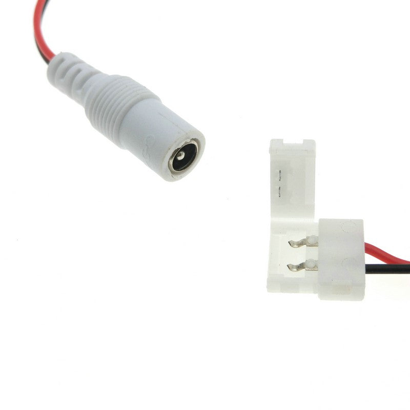 2Pin Connector DC Female Plug With Switch Black White 8mm/10mm