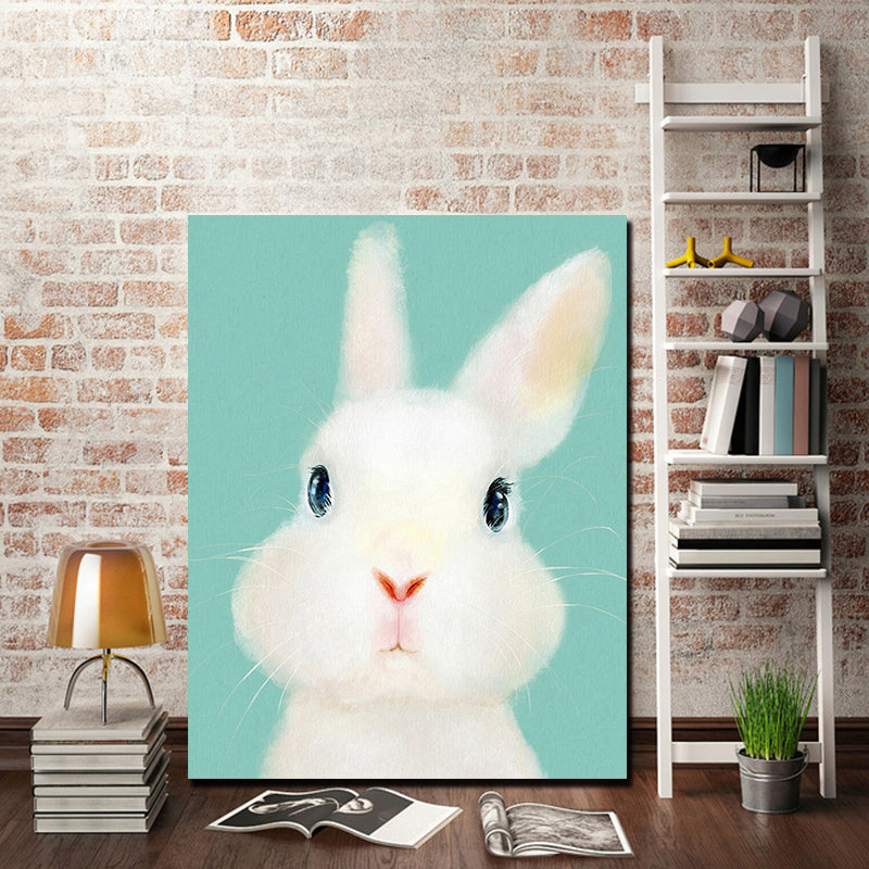 Miico Hand Painted Oil Paintings Cartoon Rabbit Paintings Wall Art For Home Decoration