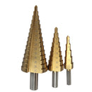 3pcs 4-12/20/32mm HSS Titanium Coated Step Drill Bit Hex Shank Hole Cutter