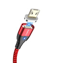 FLOVEME 3A Micro USB LED Magnetic Braided Fast Charging Data Cable 1M For Smartphone iPad Pro Tablet