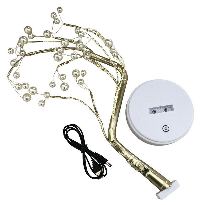 USB 36LED Pearl Tree Light Touch Control Lamp Night Light Christmas String Light