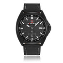 NAVIFORCE 9104 Genuine Leather Quartz Watch Casual Style Male Wristwatch