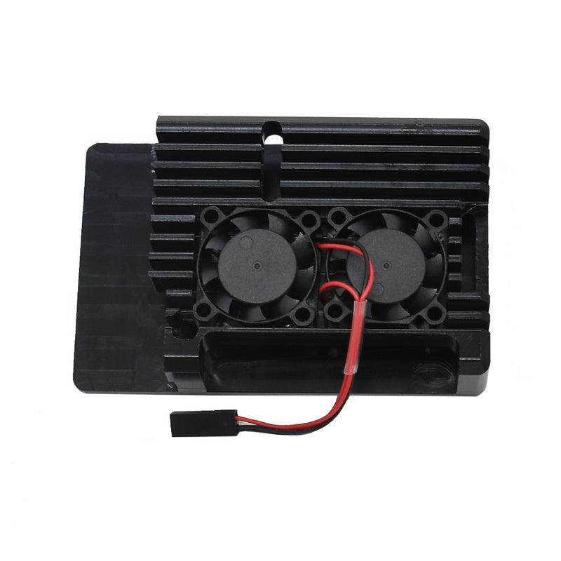 Black/Silver/Golden Dual Fan Aluminum Alloy Case Metal Protective Shell Radiator Enclosure for Raspberry Pi 4 Model B+