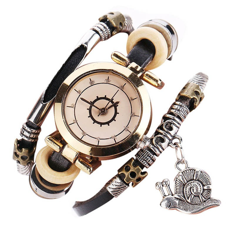 Original Residential Style Retro Ladies Dress Diamond Dial Leather Strap Women Quartz Watch