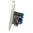 SSU N014S+PW4 PCI - E to USB 3.0 Expansion Card with Front - Facing 19 / 20 Pin Interface for Desktop Computer