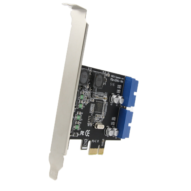 SSU N014S+PW4 PCI - E to USB 3.0 Expansion Card with Front - Facing 19 / 20 Pin Interface for Desktop Computer