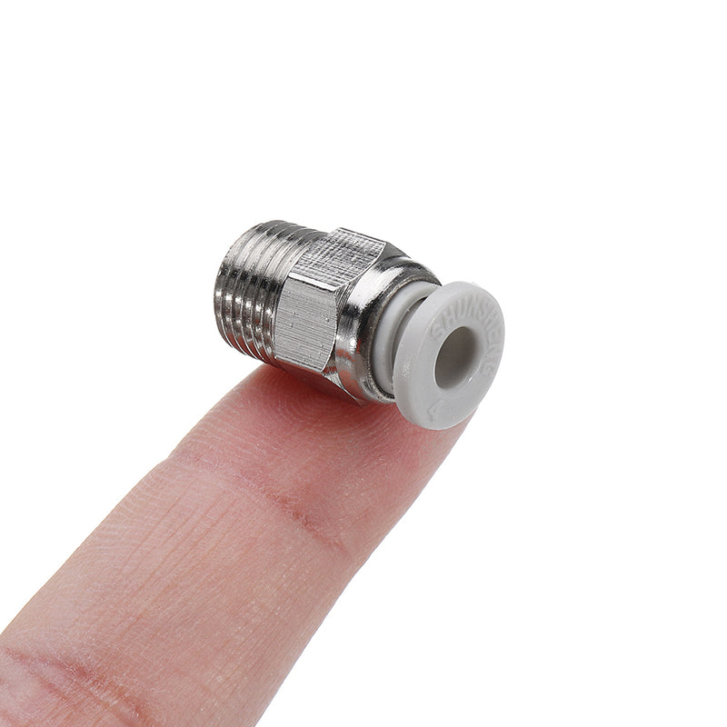 10pcs Creality 3D Silver 1/8 Teeth Thread Nozzle Quick Direct Pneumatic Connector For 3D Printer