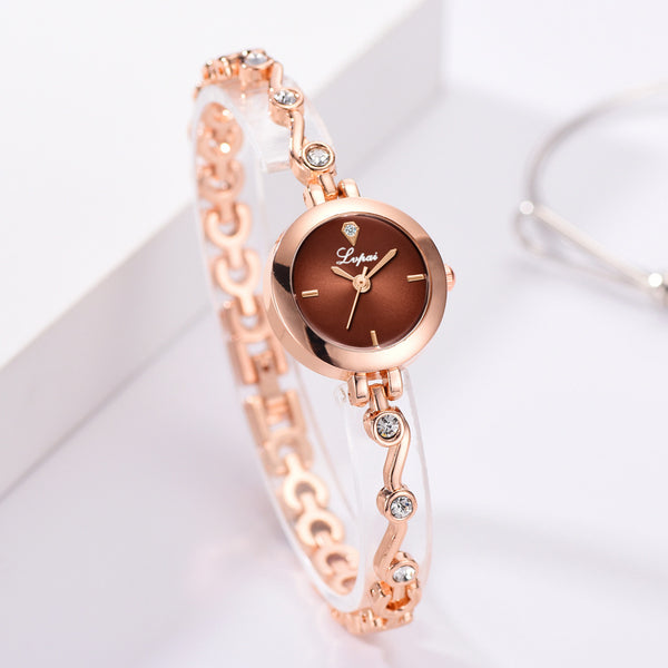LVPAI P1080 Elegant Design Women Bracelet Watch Clock Diamond Quartz Watches