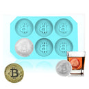 6 Grids Bitcoin Design Silicone Ice Cube Tray DIY Chocolate Cookies Biscuit Baking Ice Mold Maker