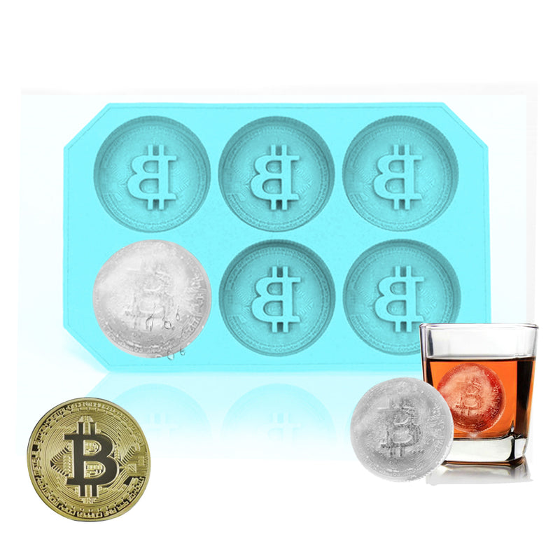 6 Grids Bitcoin Design Silicone Ice Cube Tray DIY Chocolate Cookies Biscuit Baking Ice Mold Maker