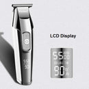 KEMEI KM-5027 Cordless Hair Clipper Beard Trimmer Electric Haircut Machine with LCD Digital Display Hair Grooming Kit for Kids Family