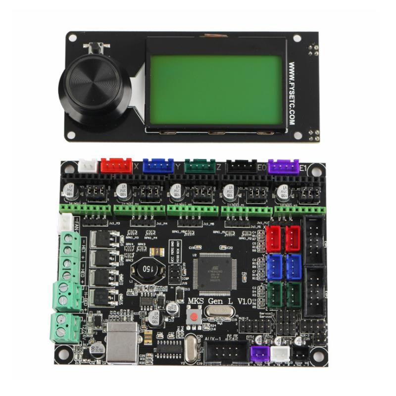 MKS Gen-L Mainboard+MINI12864 RGB Backlight LCD Display DIY Kit Support Marlin for Reprap 3D Printer