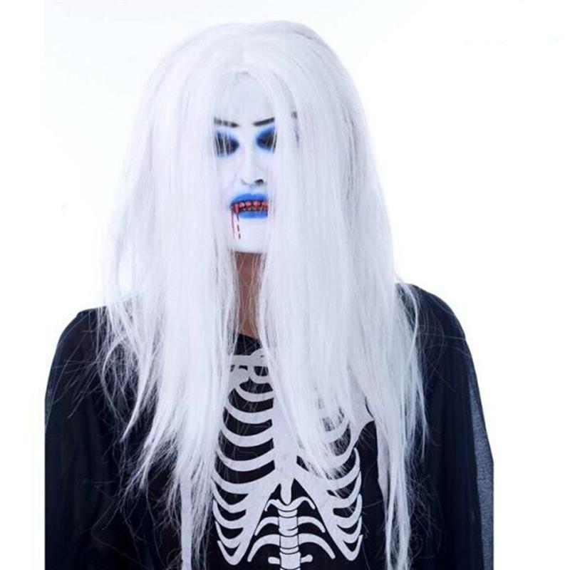 White Hair Bleeding Mask Ghost Festival Halloween Mask Masquerade Mask Party Supplies Props