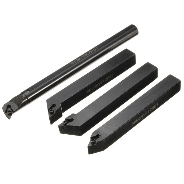 4pcs 12mm Lathe Boring Bar Tunring Tool Holder With 4pcs DCMT0702 Insert
