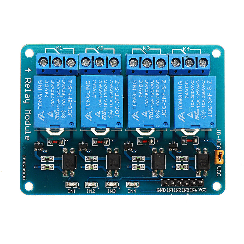 Geekcreit 24V 4 Channel Relay Module For PIC ARM DSP AVR MSP430