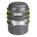 Portable Outdoor Camping Tableware Cookware Folding Stove Cooking Bowl Pot Fork Picnic Set