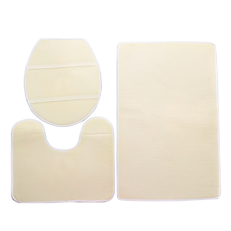3PCS Christmas Toilet Seat Covers Bathroom Mat Bathroom Carpet Set Absorbent Bath Rugs