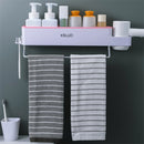 Wall Mounted Multifunction Storage Rack Home Bathroom Shelf Organizer Holder Toothbrush Holder