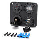 Dual USB Adapter Charger & Sockets & Digital Voltmeterr & Switch Panel