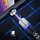 USLION 3A LED 360 Degree Rotate Magnetic TPE Fast Charging 1M Type-C Data Cable for Samsung S10+ Xiaomi Redmi Note8 HUAWEI P30Pro