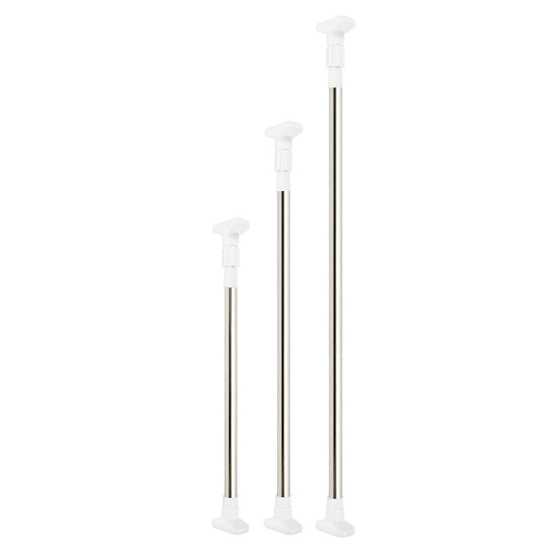 Stainless Steel Shower Curtain Retractable Rod With Large Square Head Bathroom Grab Bar