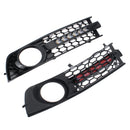 Car Fog Lights Cover Black Mesh Grille with Flowing LED Turn Signal Lamp White DRL for Audi A4 B6 2001-2005