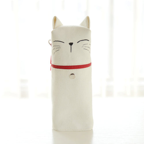 Kawaii Emoticon Printing Cute Cat Pencil Box Big Capacity Pencil Case