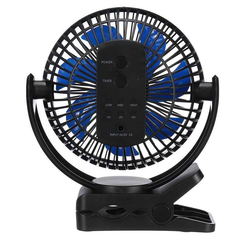 360 Portable 3 Speed USB Clip On Timing Desk Fan Pram Car 5000mAh Rechargeable