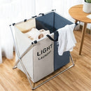 3 Grids Foldable Clothes Storage Hamper Baskets Organizer Laundry Bag