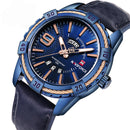 NAVIFORCE 9117 Business Style Men Wrist Watch Calendar Week Display Leather Strap Quartz Watch