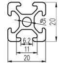 Machifit 1000mm Length 2020 T-Slot Aluminum Profiles Extrusion Frame For CNC