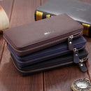 Hengsheng PU Men's Zipper Handbag Long Wallet Card Holder Coin Storage Bag