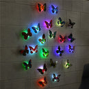 DIY LED Glowing 3D Butterfly Night Light Sticker Design Mural Home Wall Decal Decoration
