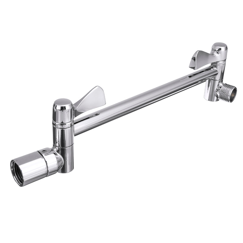 11" Solid Brass Height & Angle Adjustable Extension Shower Wall Arm Bathroom