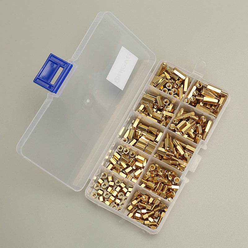 Suleve M3BH1 300Pcs M3 Male-Female Brass Hex Column Standoff Support Spacer Pillar For PCB Board