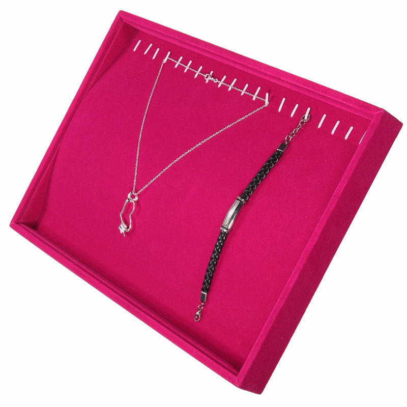 Velvet Necklace Curved Showcase Storage Holder Jewelry Display Tray