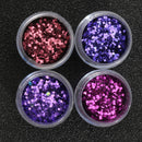 Dark Purple Nail Art Glitter Powder Sheet 1mm Sequins Sparkly Colorful Iridescent Acrylic Tips 10ml