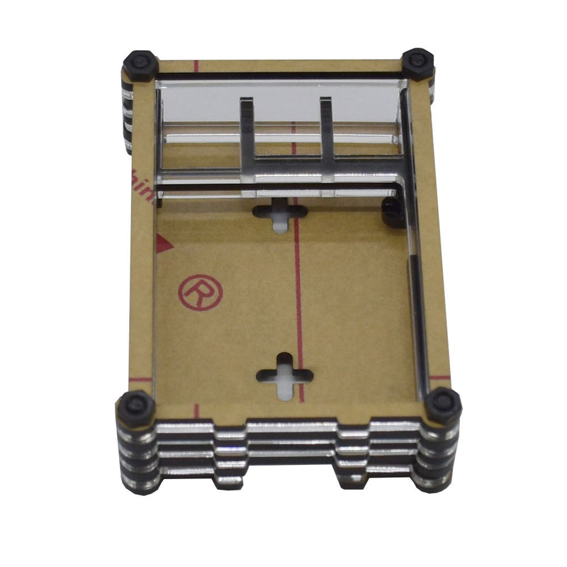 9 Layer 3.5 Inch Display Acrylic Case Shell with Screw and Silver Big Copper Aluminum Heatsink for Raspberry Pi 4B