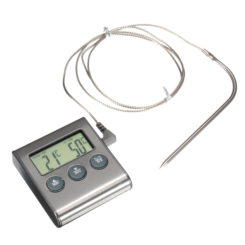 LCD Timer BBQ Termometro Digital Thermometer Sonda Cocina Comida Temperatura 482F Horno