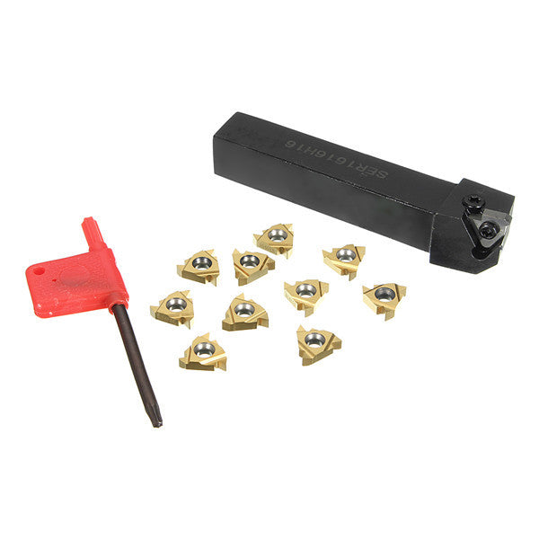 SER1616H16 Turning Tool Boring Holder with 10pcs 16ER AG60 Inserts