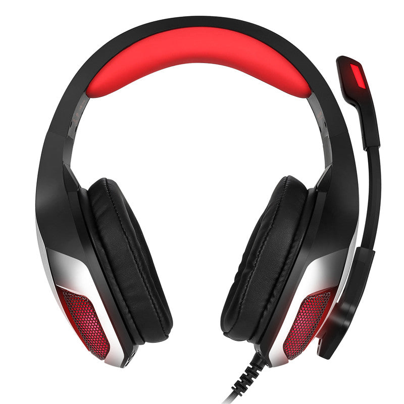 V4 3.5mm Wired Control Lighting Gaming Deep Bass Headphone Noise Cancelling Metal Headset With Mic