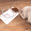 1/2 PCS Bowl Oblique Mouth Double Bowl Drinking Food Bowl Neck-protection Pet Bowl
