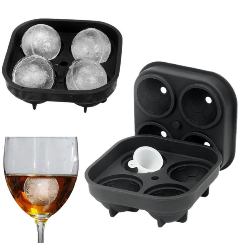 1PC Football Series 4 Compartments Ice Mold Shape Tray Shape 3D Ice-cream Mold Ice Mold
