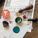RosyPosy Vintage Lacquer Seal Wax Kit Seal Stamp Wooden Handle DIY Postcard Slogan Lacquer Sealing Tools Set Gifts