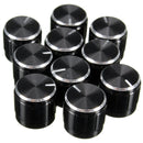 10Pcs Black Volume Control Knob For 6mm Knurled Shaft Potentiometer Rotary Knobs