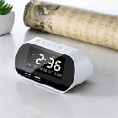 Bakeey Dual USB LCD Digital Snooze Sleep Dimmer Alarm Clock For Bedrooms with Fm Radio